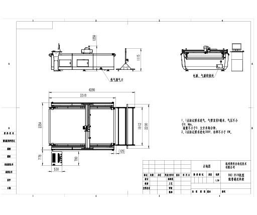 BK2 2516 model with common feeder frame occupies the map without operating table