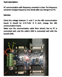 PC Communication with Frequency Converter is Slow