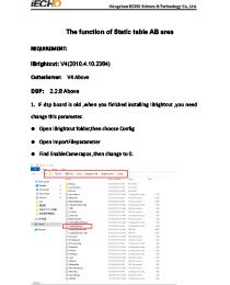 The Function of Static Table AB Area