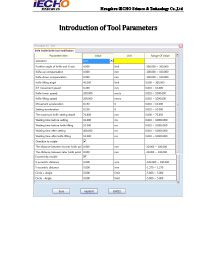 Introduction of Tool Parameters